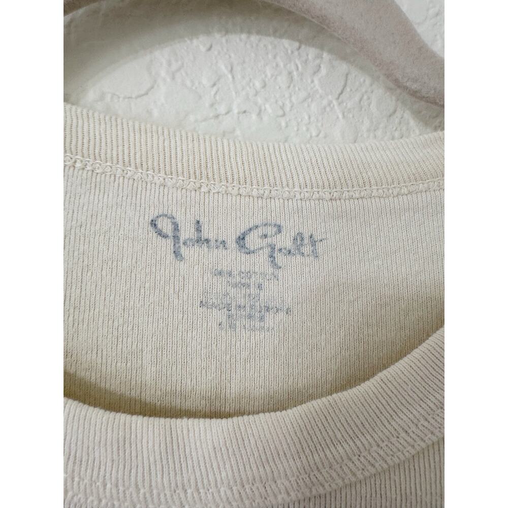 Brandy Melville John Galt Cream Baby Tee Teddy Bear Graphic Cropped Ribbed Top - Picture 4 of 4